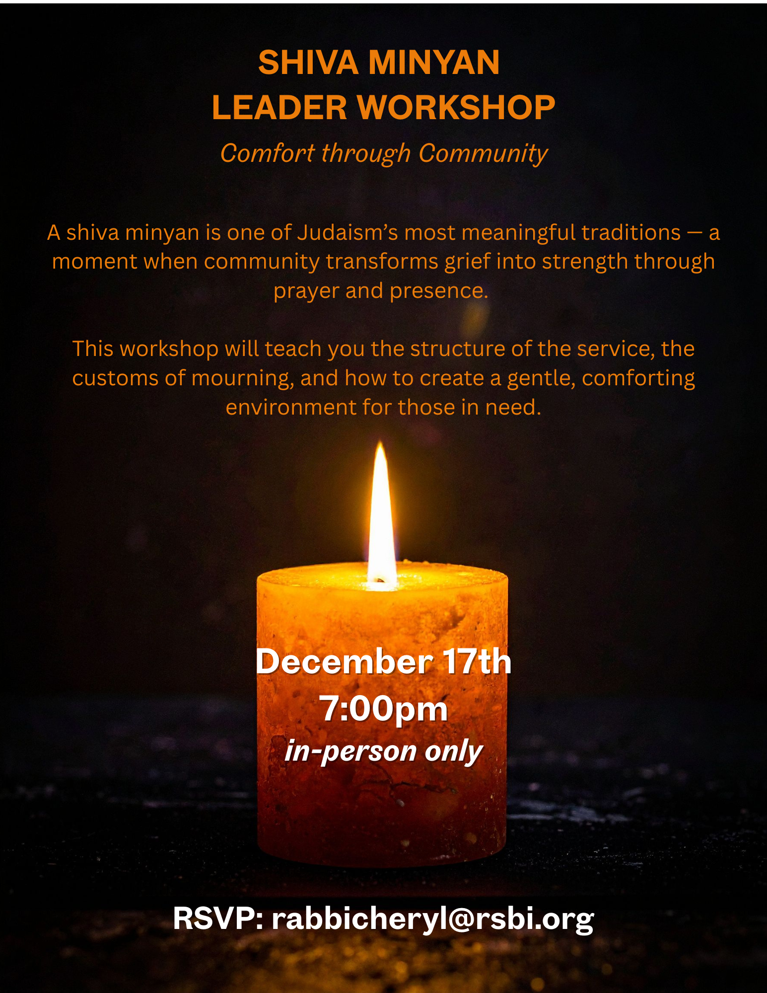 Shiva Minyan Leader Workshop