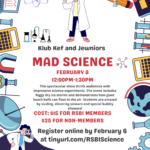 Klub Kef (K-2 Youth Group) and Jewniors (3rd-5th Grade Youth Group)