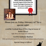 Kabbalat Shabbat Honoring Rabbi Cheryl