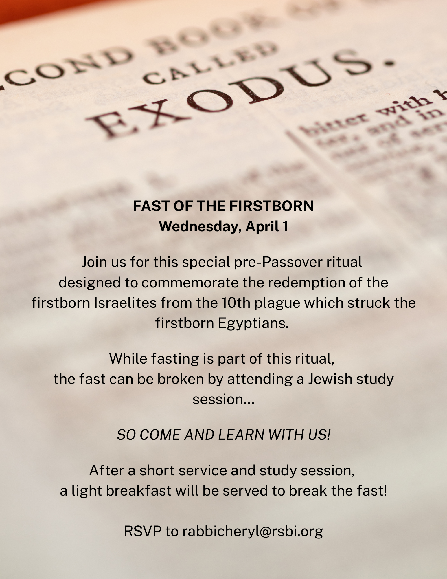 Fast of the Firstborn