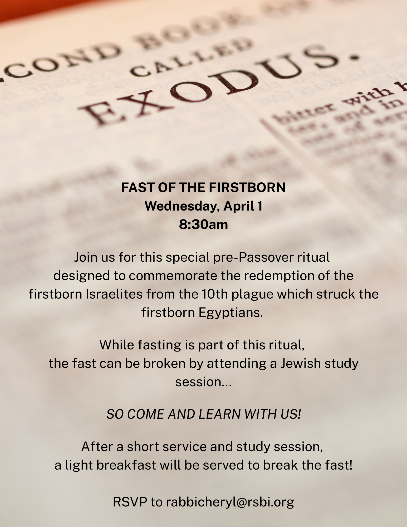 Fast of the Firstborn