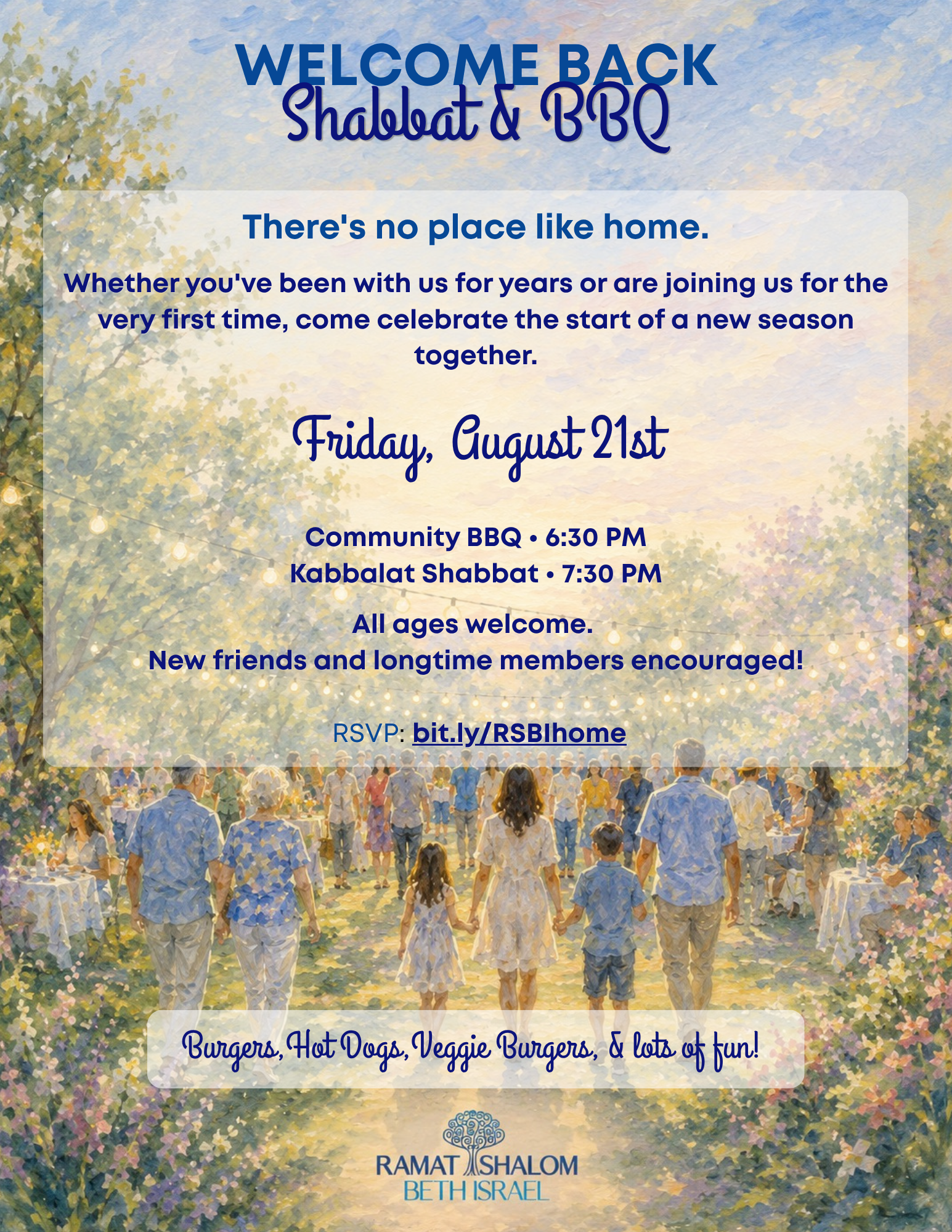 Welcome Back Shabbat Services