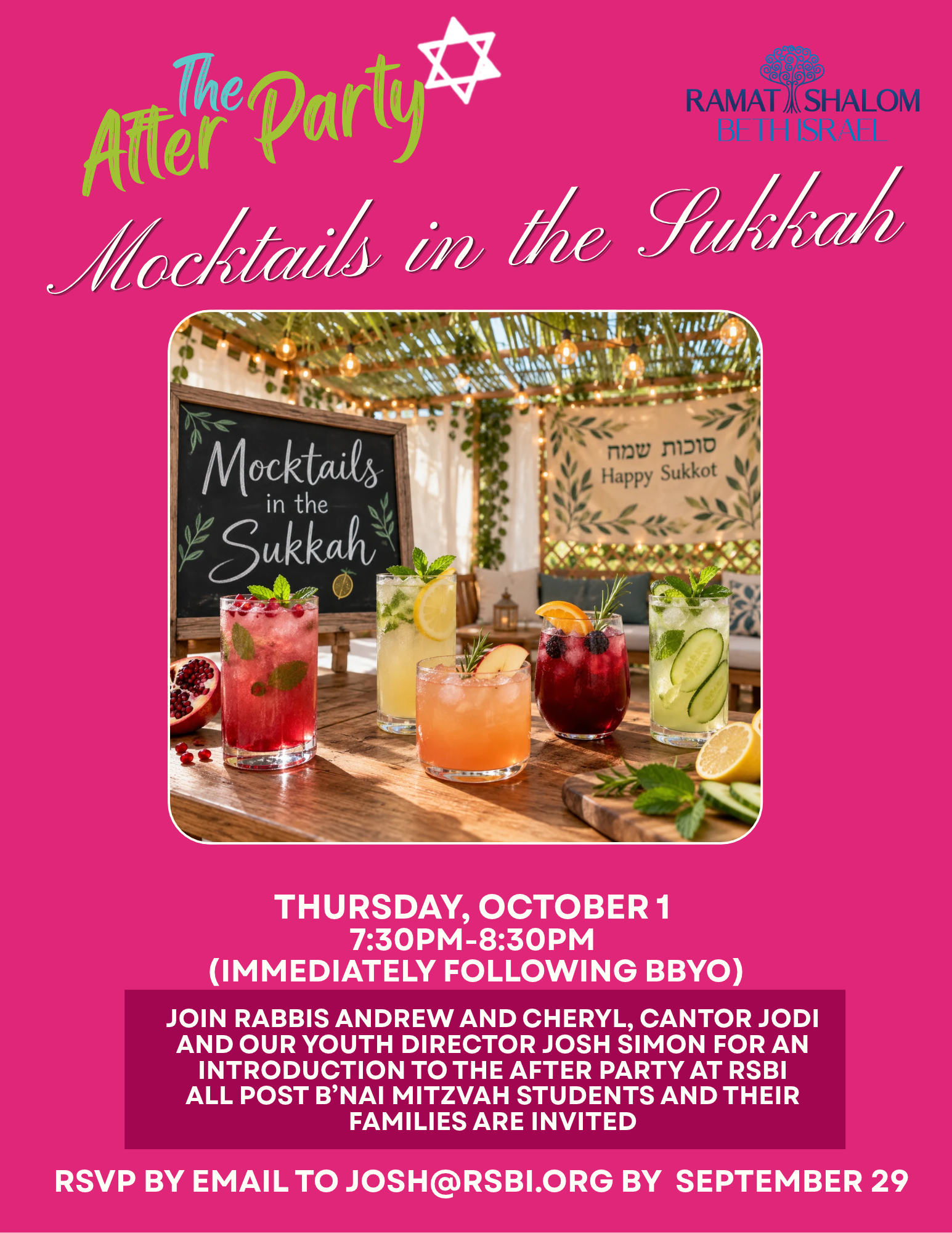 AfterParty Mocktails in the Sukkah
